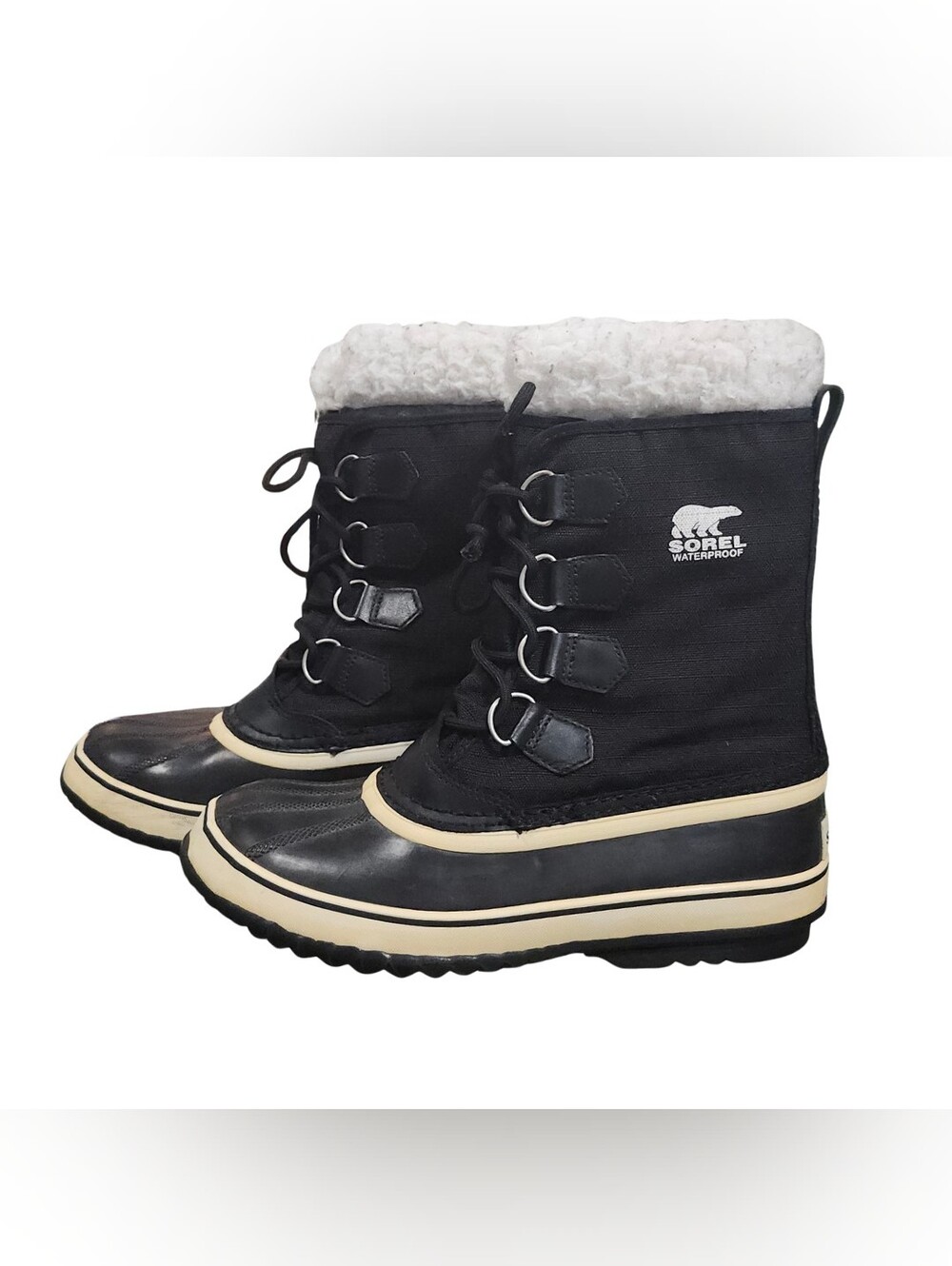 Women's 8 Black And Cream Sorel Boots